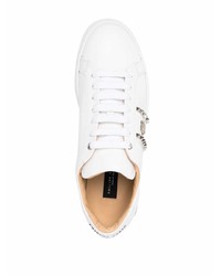 Baskets basses en cuir ornées blanches Philipp Plein