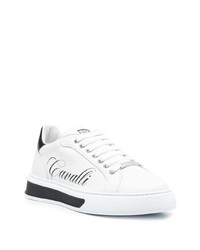 Baskets basses en cuir ornées blanches Roberto Cavalli