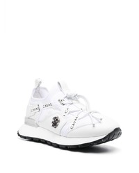 Baskets basses en cuir ornées blanches Roberto Cavalli