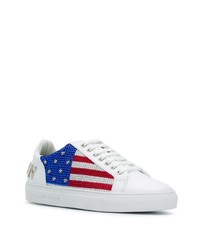 Baskets basses en cuir ornées blanches Philipp Plein