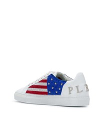 Baskets basses en cuir ornées blanches Philipp Plein