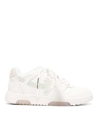 Baskets basses en cuir ornées blanches Off-White