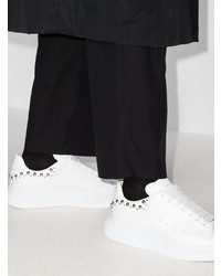 Baskets basses en cuir ornées blanches Alexander McQueen