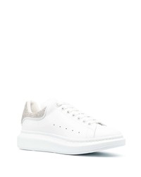 Baskets basses en cuir ornées blanches Alexander McQueen