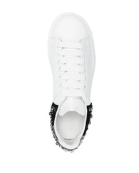 Baskets basses en cuir ornées blanches Alexander McQueen