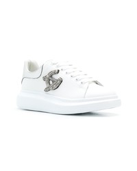 Baskets basses en cuir ornées blanches Alexander McQueen