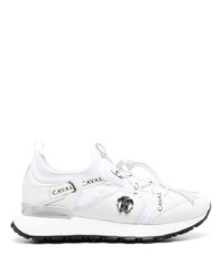 Baskets basses en cuir ornées blanches Roberto Cavalli