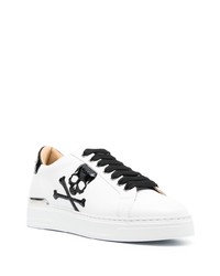 Baskets basses en cuir ornées blanches Philipp Plein