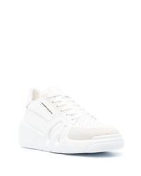 Baskets basses en cuir ornées blanches Giuseppe Zanotti