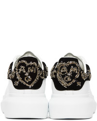 Baskets basses en cuir ornées blanches Alexander McQueen