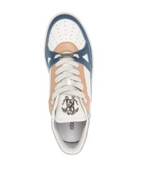 Baskets basses en cuir ornées bleu clair Roberto Cavalli