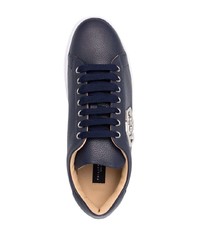 Baskets basses en cuir ornées bleu marine Philipp Plein