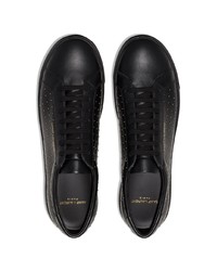 Baskets basses en cuir ornées noires Saint Laurent