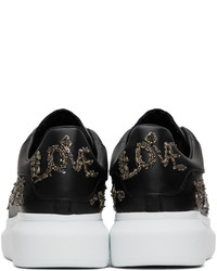 Baskets basses en cuir ornées noires Alexander McQueen