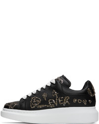 Baskets basses en cuir ornées noires Alexander McQueen