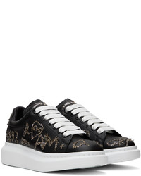 Baskets basses en cuir ornées noires Alexander McQueen