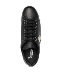 Baskets basses en cuir ornées noires Billionaire