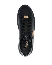 Baskets basses en cuir ornées noires Billionaire