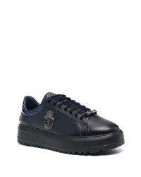 Baskets basses en cuir ornées noires Billionaire