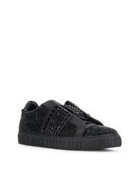 Baskets basses en cuir ornées noires Philipp Plein