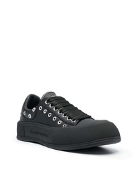 Baskets basses en cuir ornées noires Alexander McQueen