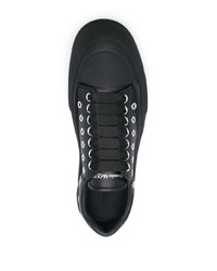 Baskets basses en cuir ornées noires Alexander McQueen