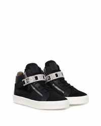 Baskets basses en cuir ornées noires Giuseppe Zanotti