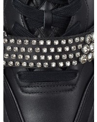 Baskets basses en cuir ornées noires Jimmy Choo