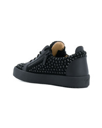 Baskets basses en cuir ornées noires Giuseppe Zanotti Design