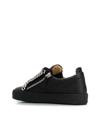 Baskets basses en cuir ornées noires Giuseppe Zanotti