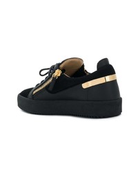 Baskets basses en cuir ornées noires Giuseppe Zanotti Design