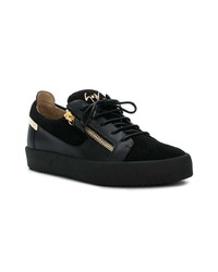 Baskets basses en cuir ornées noires Giuseppe Zanotti Design