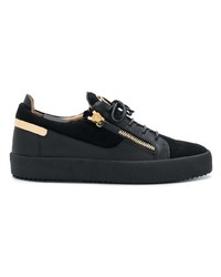 Baskets basses en cuir ornées noires Giuseppe Zanotti Design