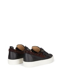 Baskets basses en cuir ornées noires Giuseppe Zanotti