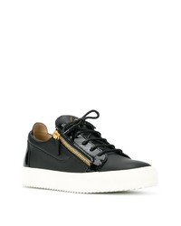 Baskets basses en cuir ornées noires Giuseppe Zanotti