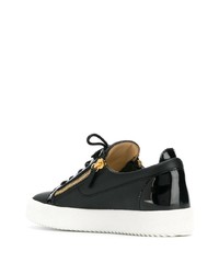 Baskets basses en cuir ornées noires Giuseppe Zanotti