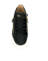 Baskets basses en cuir ornées noires Giuseppe Zanotti