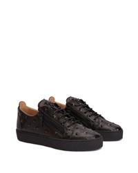 Baskets basses en cuir ornées noires Giuseppe Zanotti