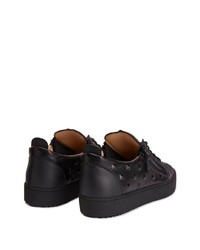 Baskets basses en cuir ornées noires Giuseppe Zanotti