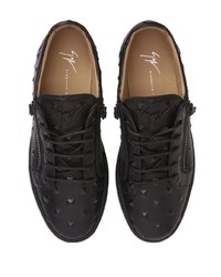 Baskets basses en cuir ornées noires Giuseppe Zanotti