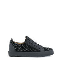 Baskets basses en cuir ornées noires Giuseppe Zanotti Design