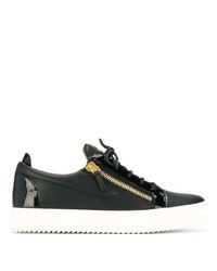 Baskets basses en cuir ornées noires Giuseppe Zanotti