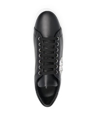 Baskets basses en cuir ornées noires Philipp Plein