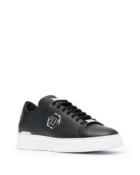 Baskets basses en cuir ornées noires Philipp Plein