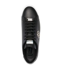 Baskets basses en cuir ornées noires Philipp Plein