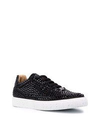 Baskets basses en cuir ornées noires Philipp Plein