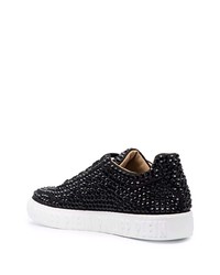 Baskets basses en cuir ornées noires Philipp Plein