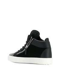 Baskets basses en cuir ornées noires Giuseppe Zanotti