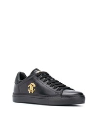 Baskets basses en cuir ornées noires Roberto Cavalli