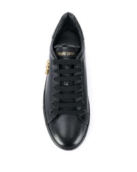 Baskets basses en cuir ornées noires Roberto Cavalli